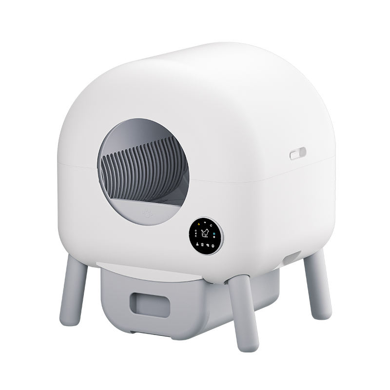 Automatic Deodorizing Self-Cleaning Extra Large Round Enclosed Smart Cat Litter Box with Odor Control for Multiple Cats
