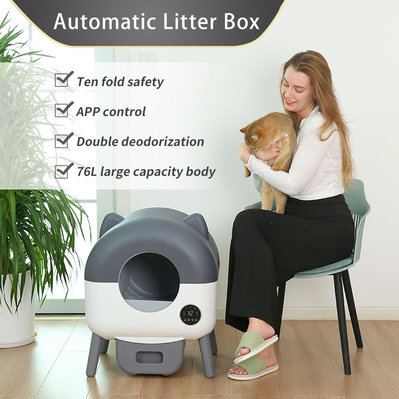 Customized Automatic Cat Litter Box Smart App Control Self Cleaning Litter Box Fully Enclosed Pet Toilet Cat Litter Box