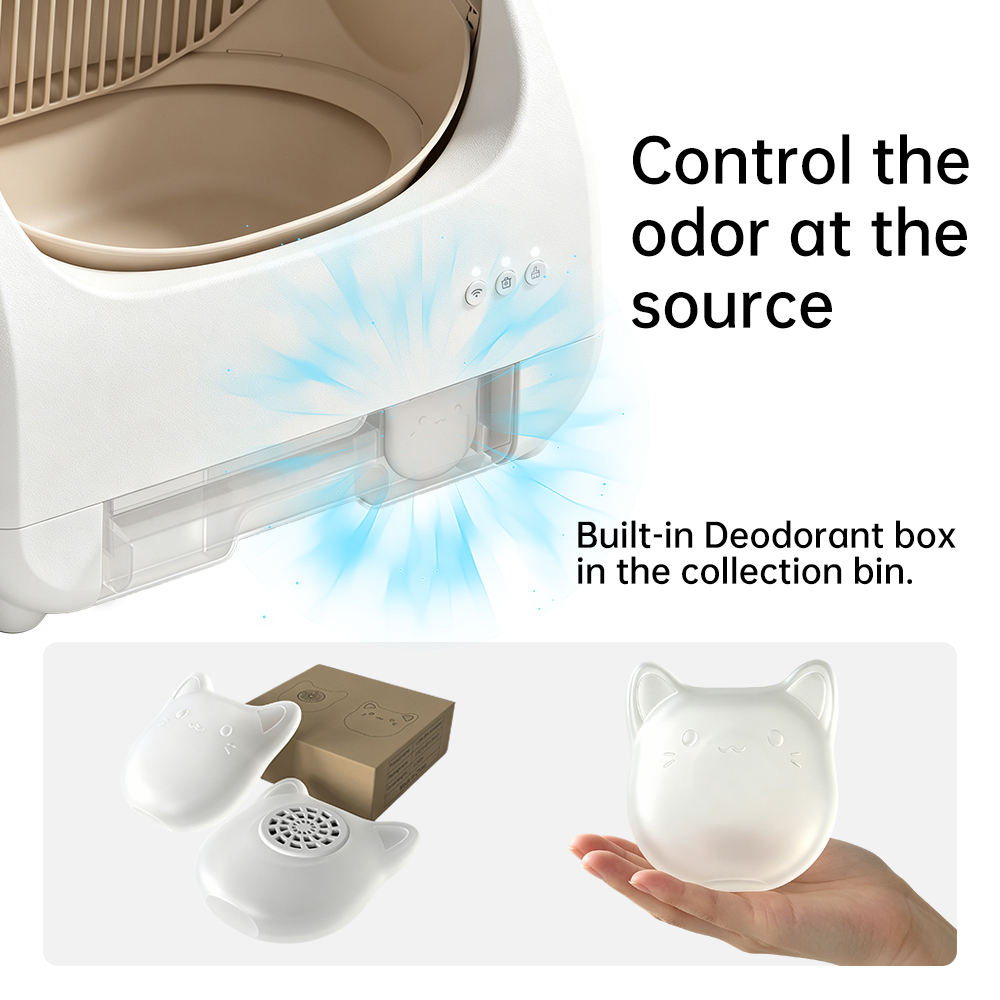 New Design Easy to Use Smart Automatic Plastic Cat Litter Box with Self-Cleaning Easy Clean Odor Control for Multiple Cats